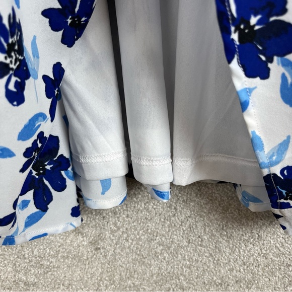 Mudpie Dress Womens Small Blue Floral Sleeveless Back Button Lined Layered-1925* - Picture 9 of 12